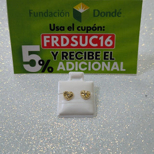 BROQUELES BROQUEL FIG CORAZON C CIRCONIA 14K 0.2603 GR (NUEVO)