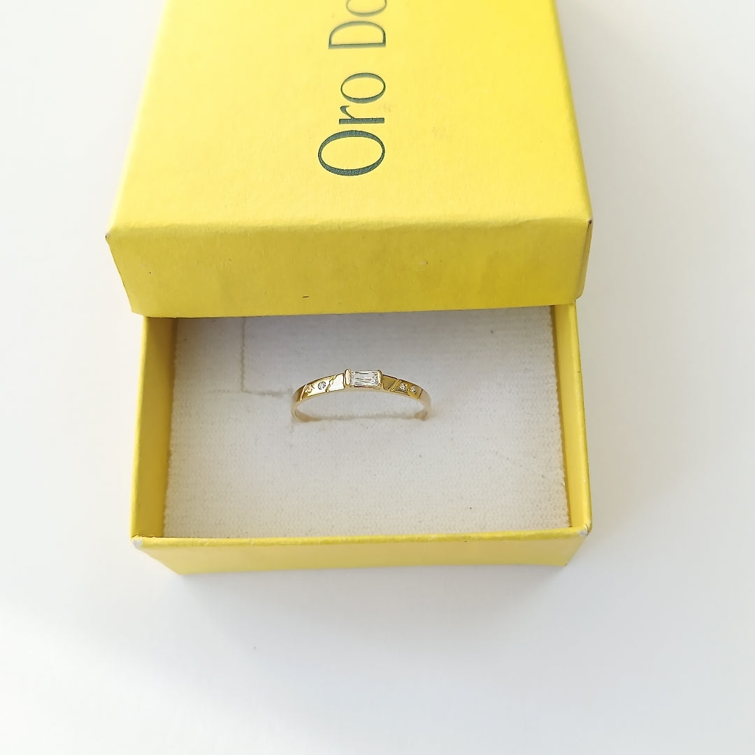 ANILLOS CON CIRCONIAS 14K TALLA 8.5 1.1 GR (NUEVO)