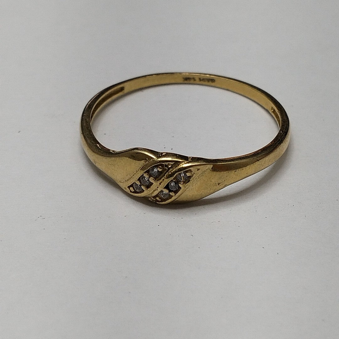 ANILLO ANILLITO C CIRCONIAS 14K 8.5 TALLA 1.2 GR (NUEVO)