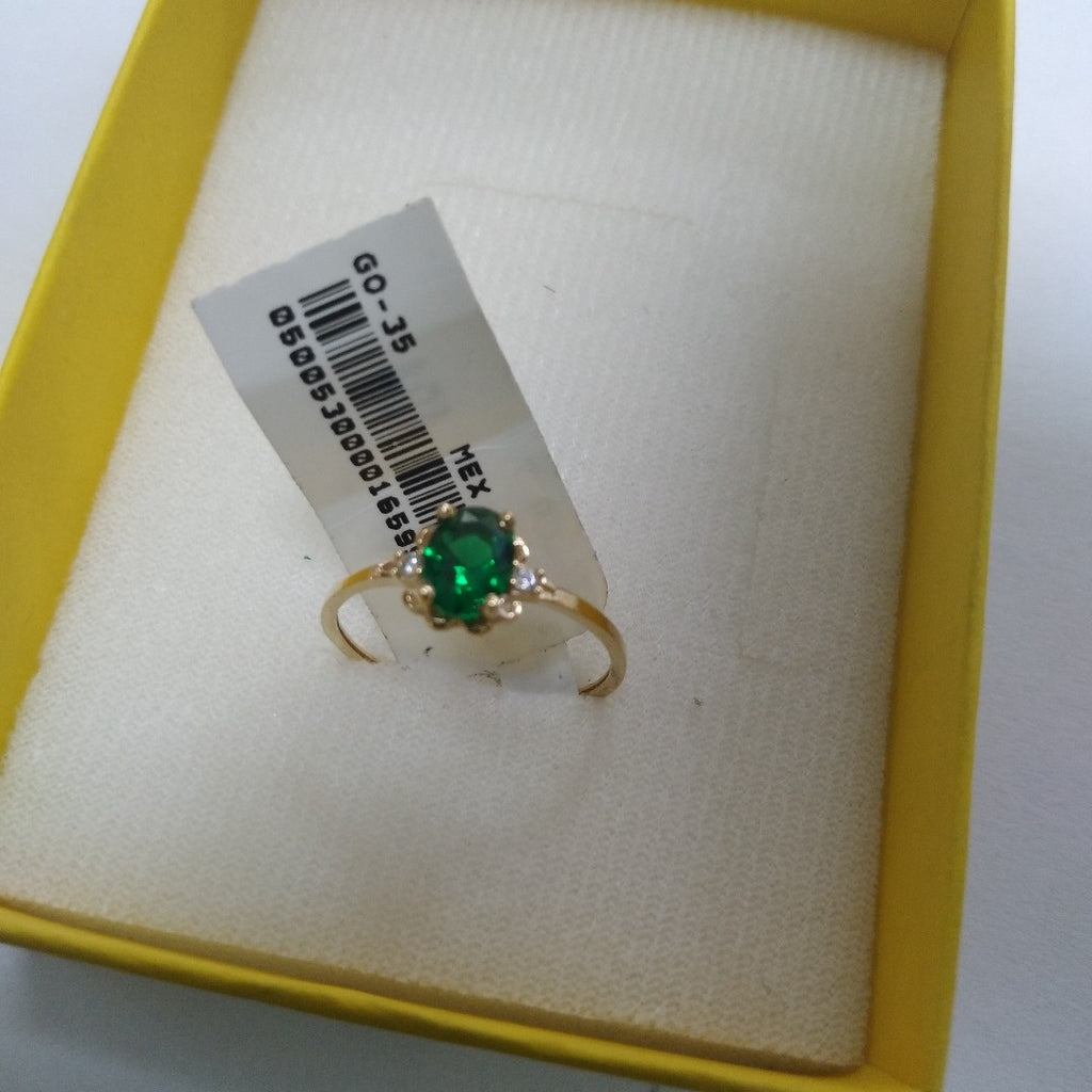 ANILLOS CON CIRCONIAS PDRAS DE COLOR 14K TALLA 7 1 GR (NUEVO)