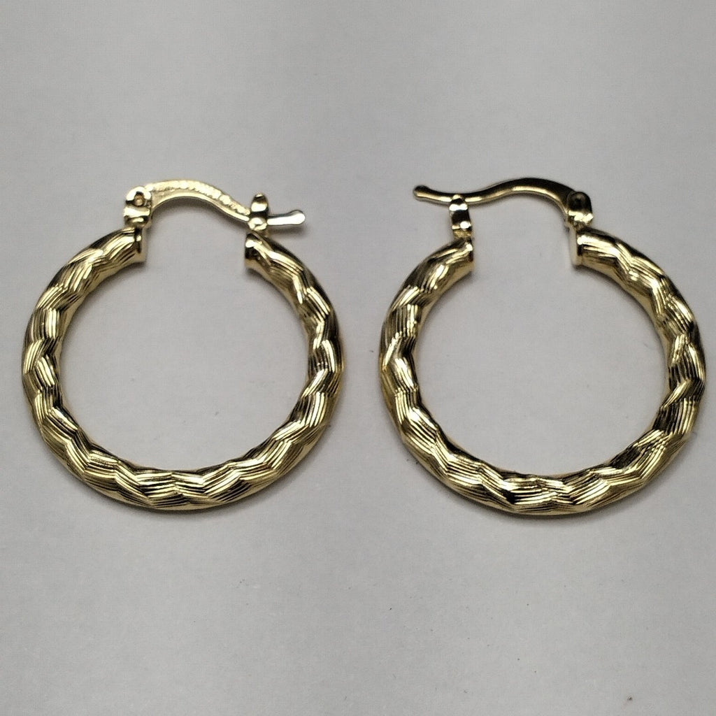 ARETES TEJIDO ARRACADA LABRADA 14K 2.8 GR (NUEVO)