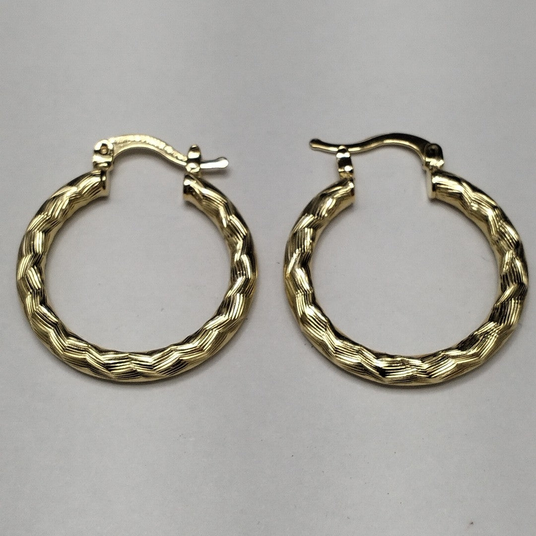 ARETES TEJIDO ARRACADA LABRADA 14K 2.8 GR (NUEVO)