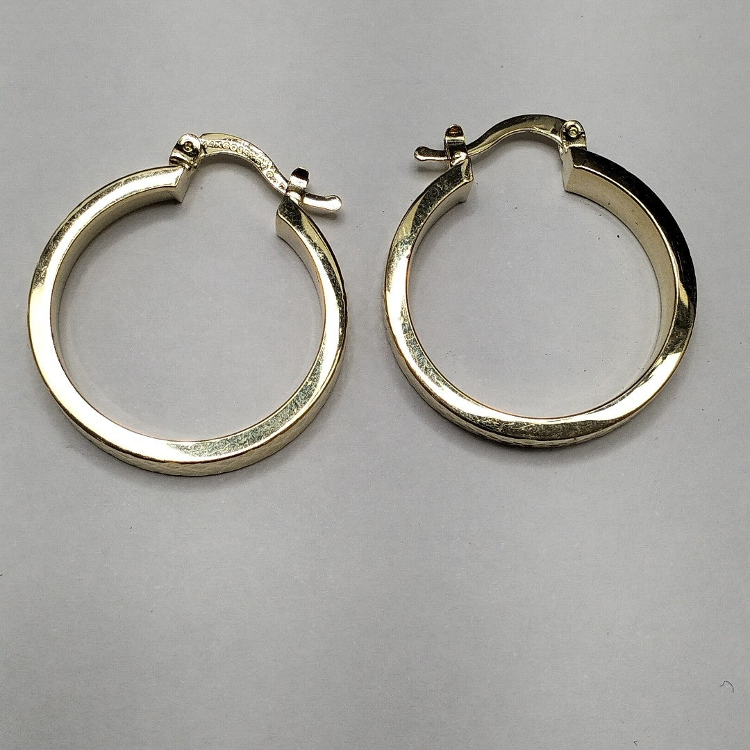 ARETES TEJIDO ARRACADAS FACETADAS 14K 2.9 GR (NUEVO)