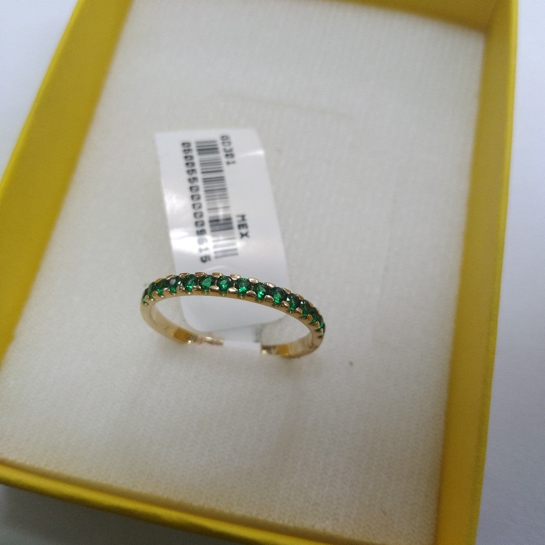 ANILLO ANILLITO MEDIA CHURUMBELA C PDRAS COLOR VERDE 14K 9 TALLA 1.7 GR (NUEVO)