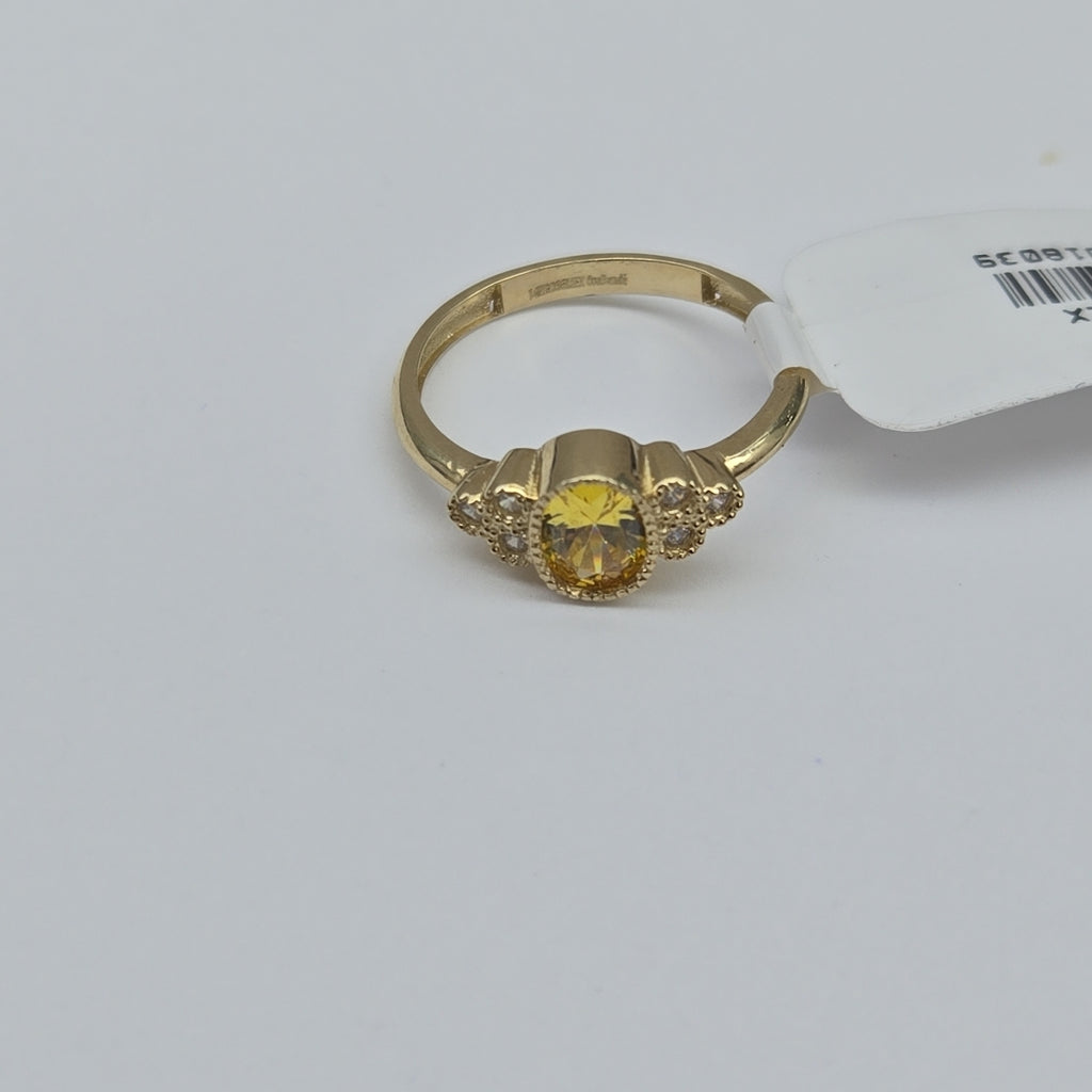 ANILLOS CIRCONIAS Y PIEDRA DE COLOR 14K TALLA 7 1.9 GR (NUEVO)