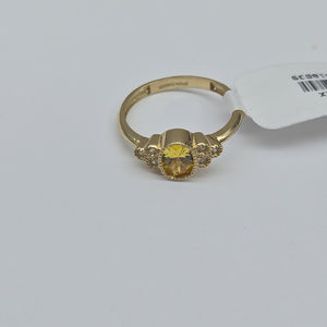ANILLOS CIRCONIAS Y PIEDRA DE COLOR 14K TALLA 7 1.9 GR (NUEVO)