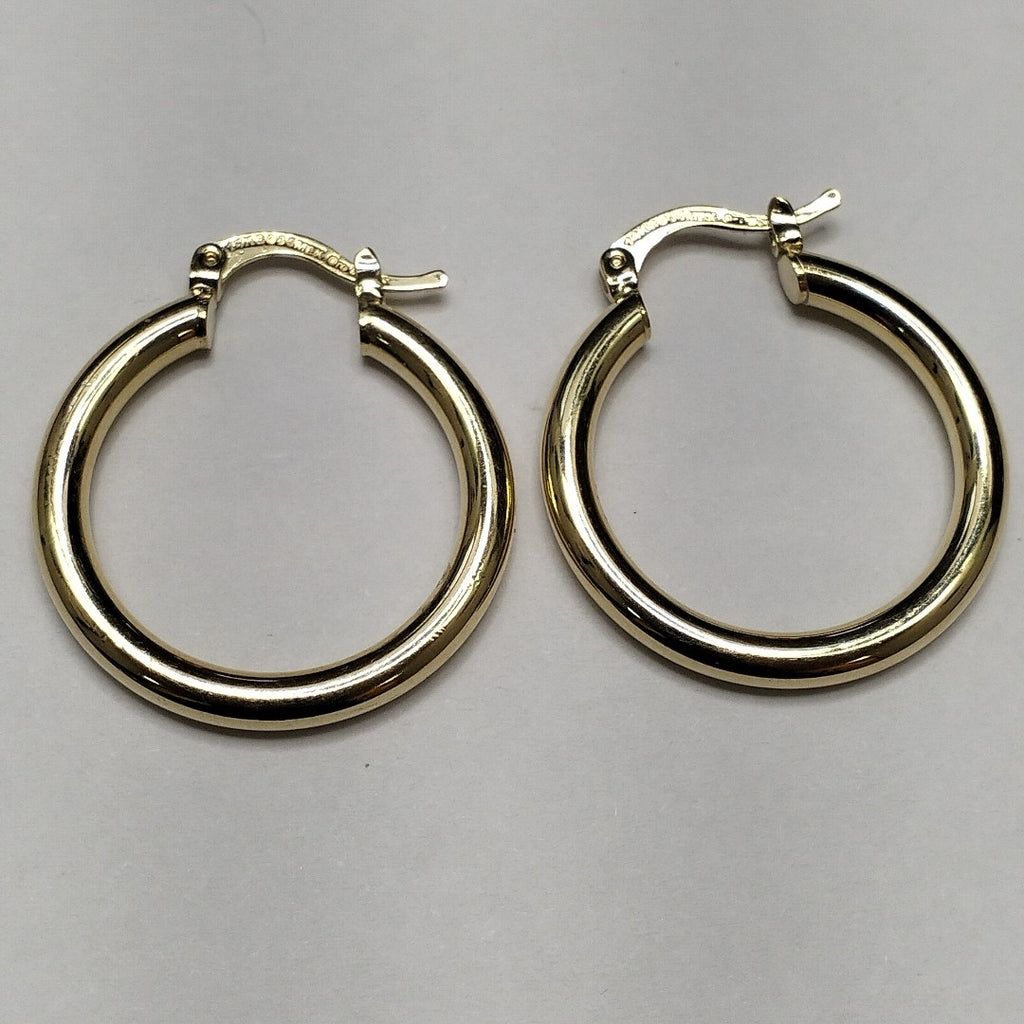 ARETES TEJIDO ARRACADAS LISAS HUECAS 14K 2.1 GR (NUEVO)