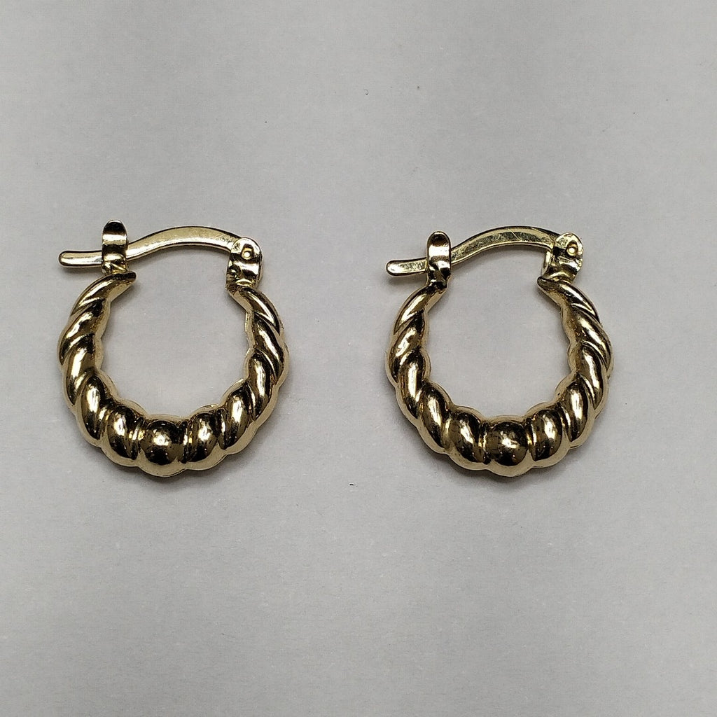ARETES ARRACADAS TZL HUECAS 14K 1.5 GR (NUEVO)