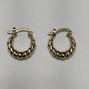 ARETES ARRACADAS TZL HUECAS 14K 1.5 GR (NUEVO)
