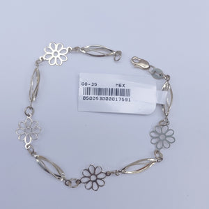 PULSERA ESPECIAL CON FLORES 14K 18 CM 2.6 GR (NUEVO)
