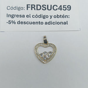 DIJE CORAZON CON CIRCONIAS 14K 1.6 GR (NUEVO)