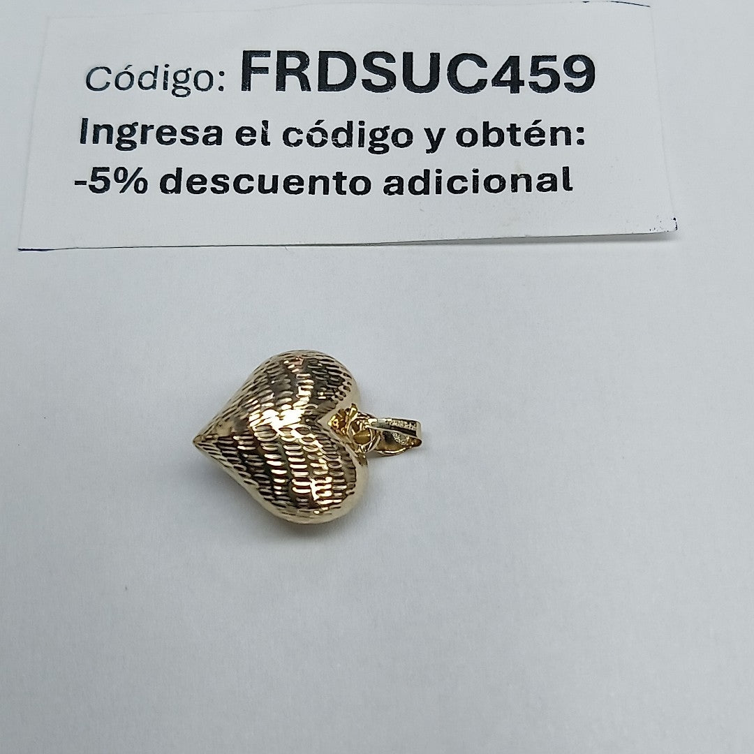 DIJE TEJIDO CORAZON LABRADO 14K 1.1 GR (NUEVO)