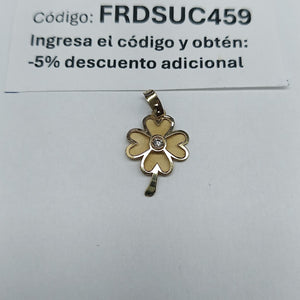 DIJE FIG TREBOL C CIRCONIA 14K 0.8 GR (NUEVO)
