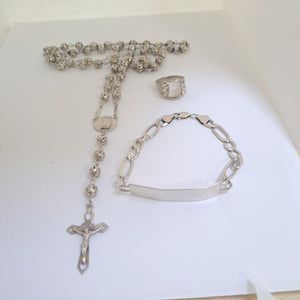 ANILLITO,ESCLAVA,ROSARIO PLATA 49,00 GRMS (SEMINUEVO)