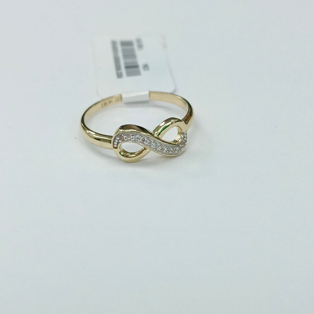 ANILLO ANILLITO FIG INFINITO C CIRCONIAS 14K 8 TALLA 1.8 GR (NUEVO)