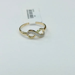 ANILLO ANILLITO FIG INFINITO C CIRCONIAS 14K 8 TALLA 1.8 GR (NUEVO)