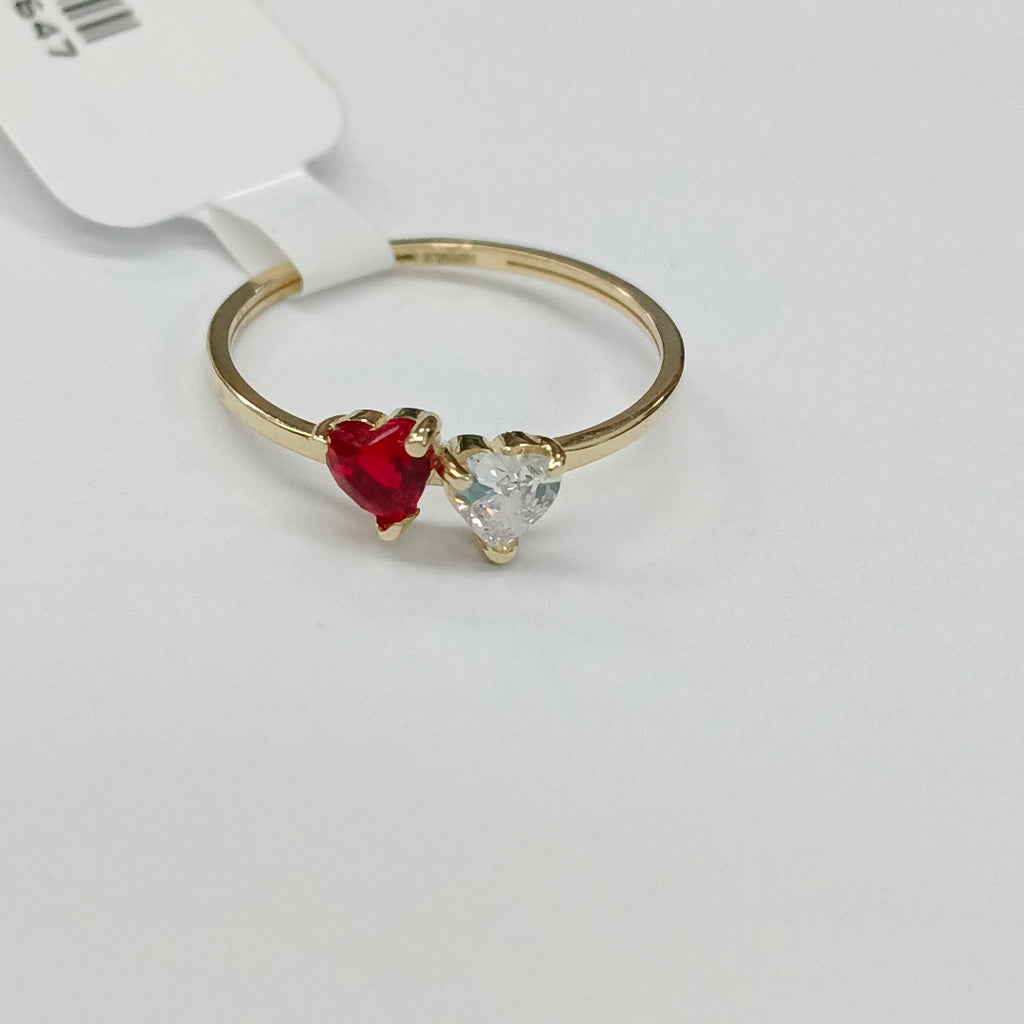 ANILLOS CON CIRCONIA T PIEDRA DE COLOR 14K TALLA 7 1.1 GR (NUEVO)