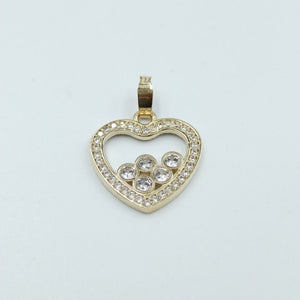 DIJE CORAZON CON CIRCONIAS 14K 1.7 GR (NUEVO)