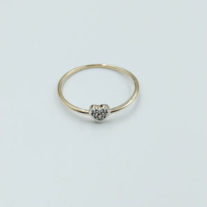 ANILLO ANILLITO CORAZON C CIRCONIA 14K 8 TALLA 0.9 GR (NUEVO)