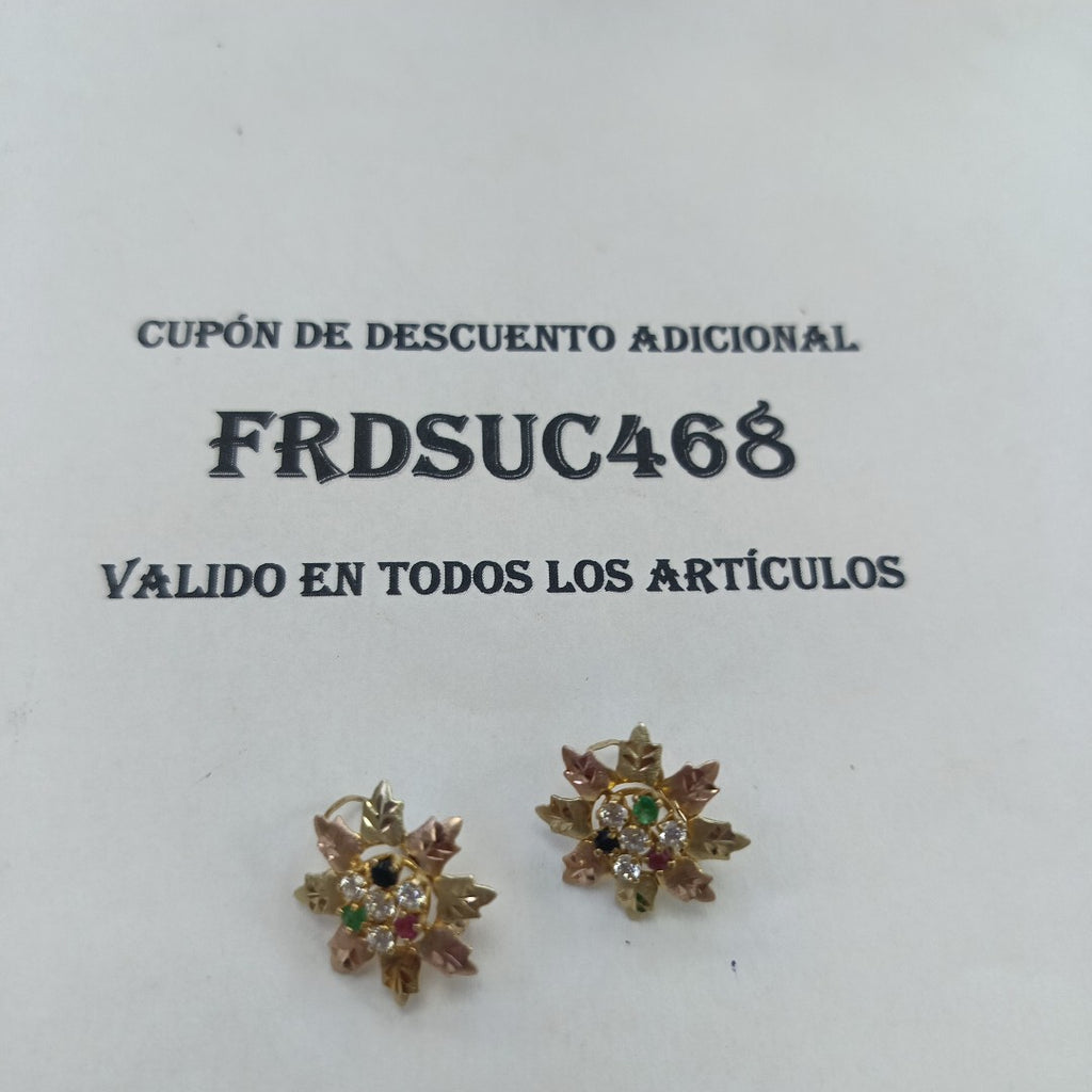 ARETES PAR ORO,RODIADO 10 K 2,90 GRMS (SEMINUEVO)