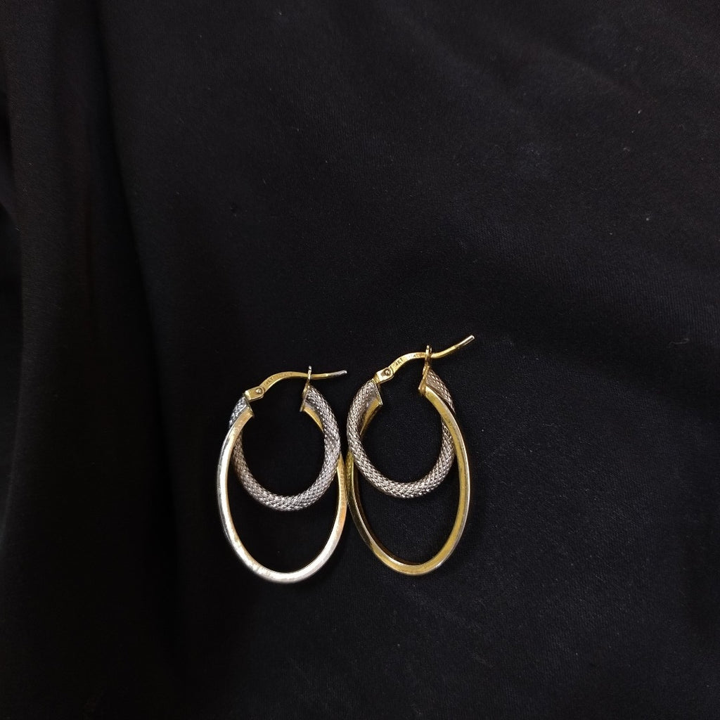 ARRACADAS PAR ORO COMBINADO 14 K 1.7 GRMS (SEMINUEVO)