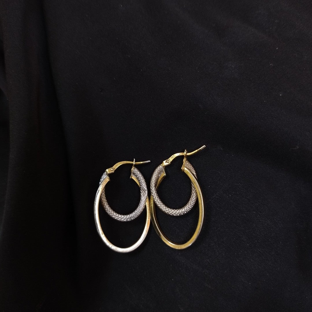 ARRACADAS PAR ORO COMBINADO 14 K 1.7 GRMS (SEMINUEVO)