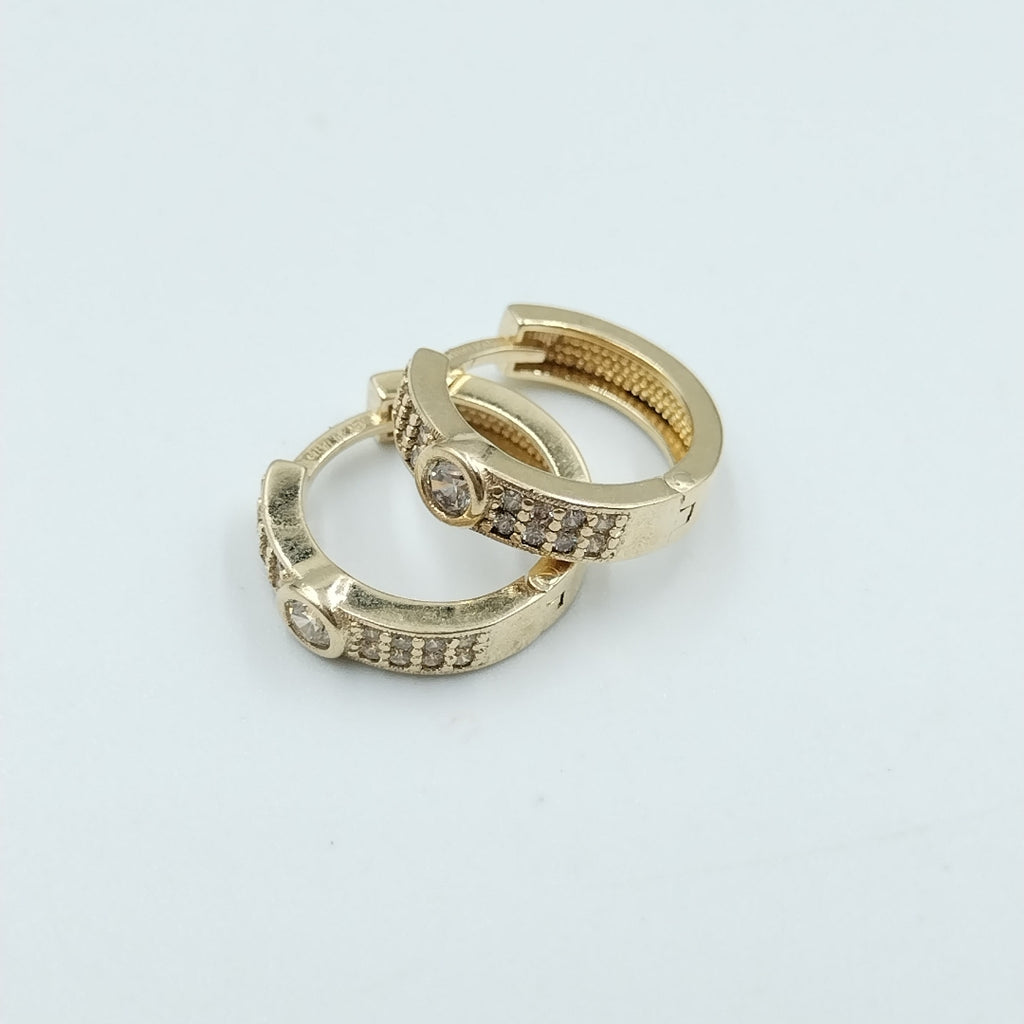 ARETES ARRACADAS C CIRCONIAS 10K 2.7 GR (NUEVO)
