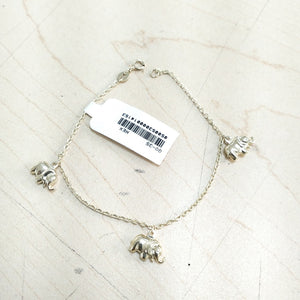 PULSERA ESPECIAL CON DIJES ELEFANTES 10K 18 CM 2.1 GR (NUEVO)