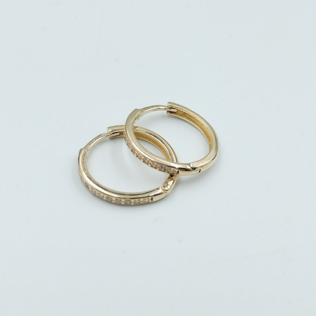 ARETES HUGGIES C CIRCONIA 14K 1.8 GR (NUEVO)