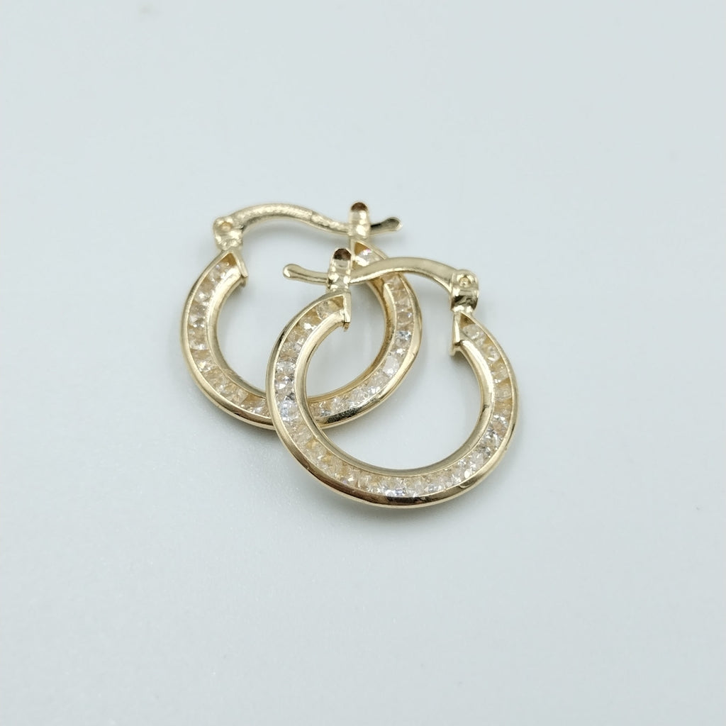 ARETES ARRACADAS CON CIRCONIAS 14K 2.3 GR (NUEVO)