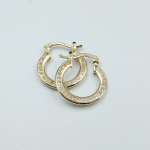 ARETES ARRACADAS CON CIRCONIAS 14K 2.3 GR (NUEVO)