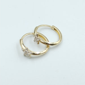 ARETES ARRACADAS FIG ESTRELLA CIRCONIAS 10K 1.6 GR (NUEVO)