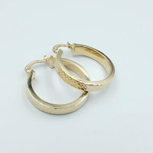 ARETES TEJIDO ARRACADAS FACETADAS 14K 2.8 GR (NUEVO)