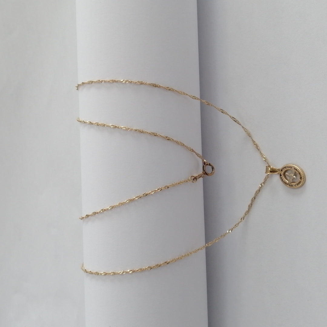 CADENA, MEDALLA RELIGIOSA ORO 10 K 1.5 GRMS (SEMINUEVO)