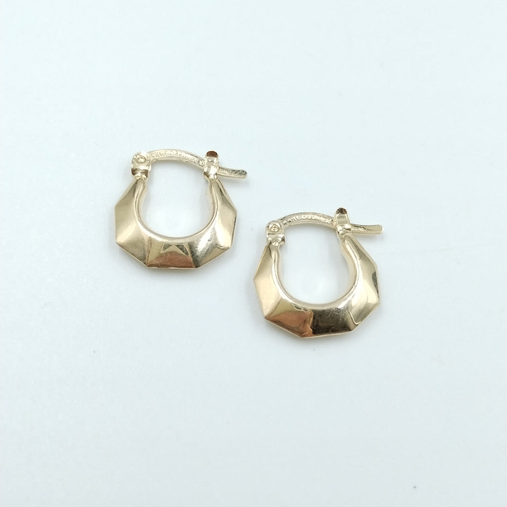 ARETES TEJIDO ARRACADA FACETADA 14K 1.3 GR (NUEVO)