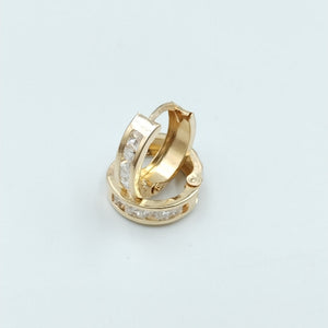 ARETES ARRACADAS C CIRCONIAS 10K 1.3 GR (NUEVO)