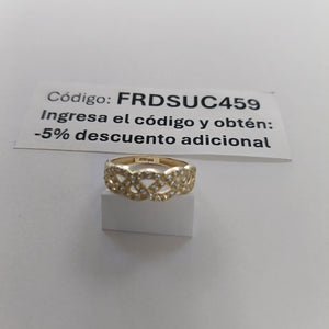 ANILLOS TRENZADO CON CIRCONIAS 14K TALLA 7 2.5 GR (NUEVO)