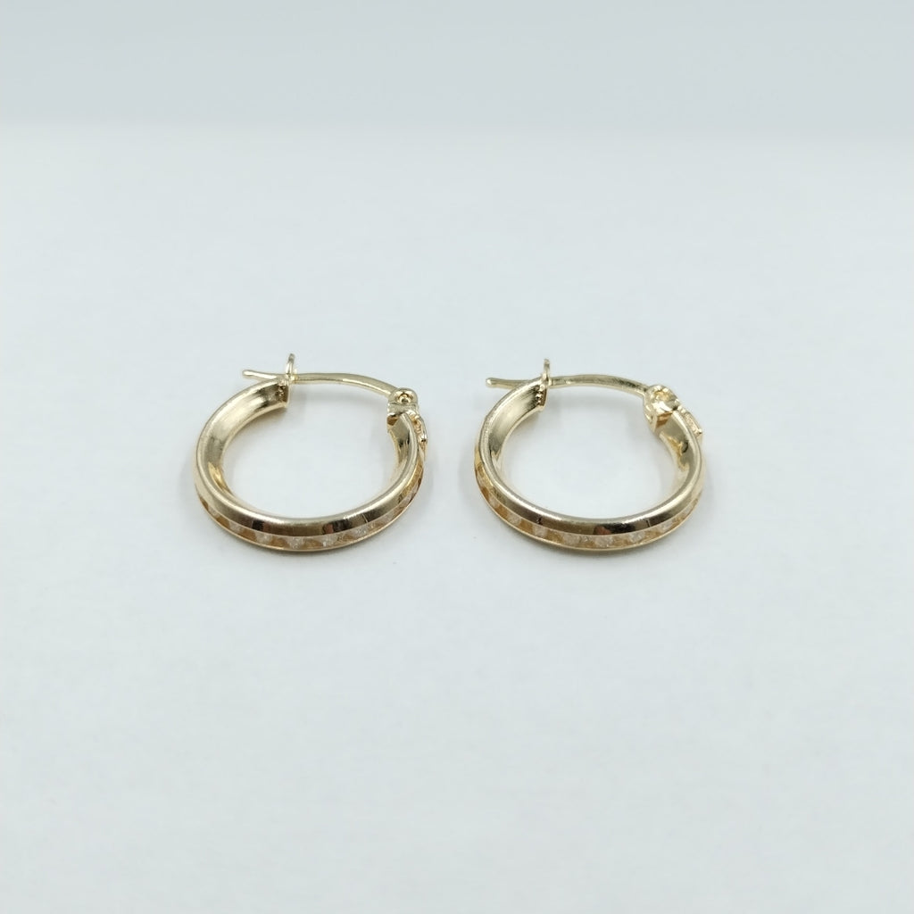 ARETES ARRACADAS CON CIRCONIAS 10K 1.4 GR (NUEVO)