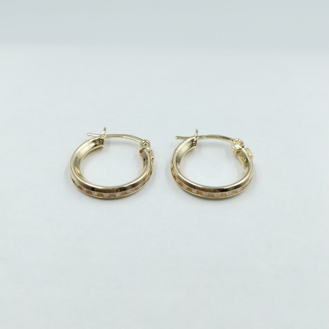 ARETES ARRACADAS CON CIRCONIAS 10K 1.4 GR (NUEVO)