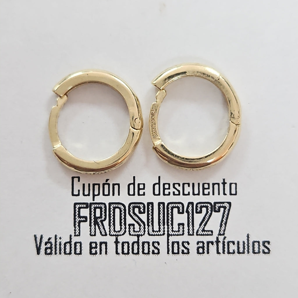 ARETES ARRACADAS LISAS 10K 1.2 GR (NUEVO)