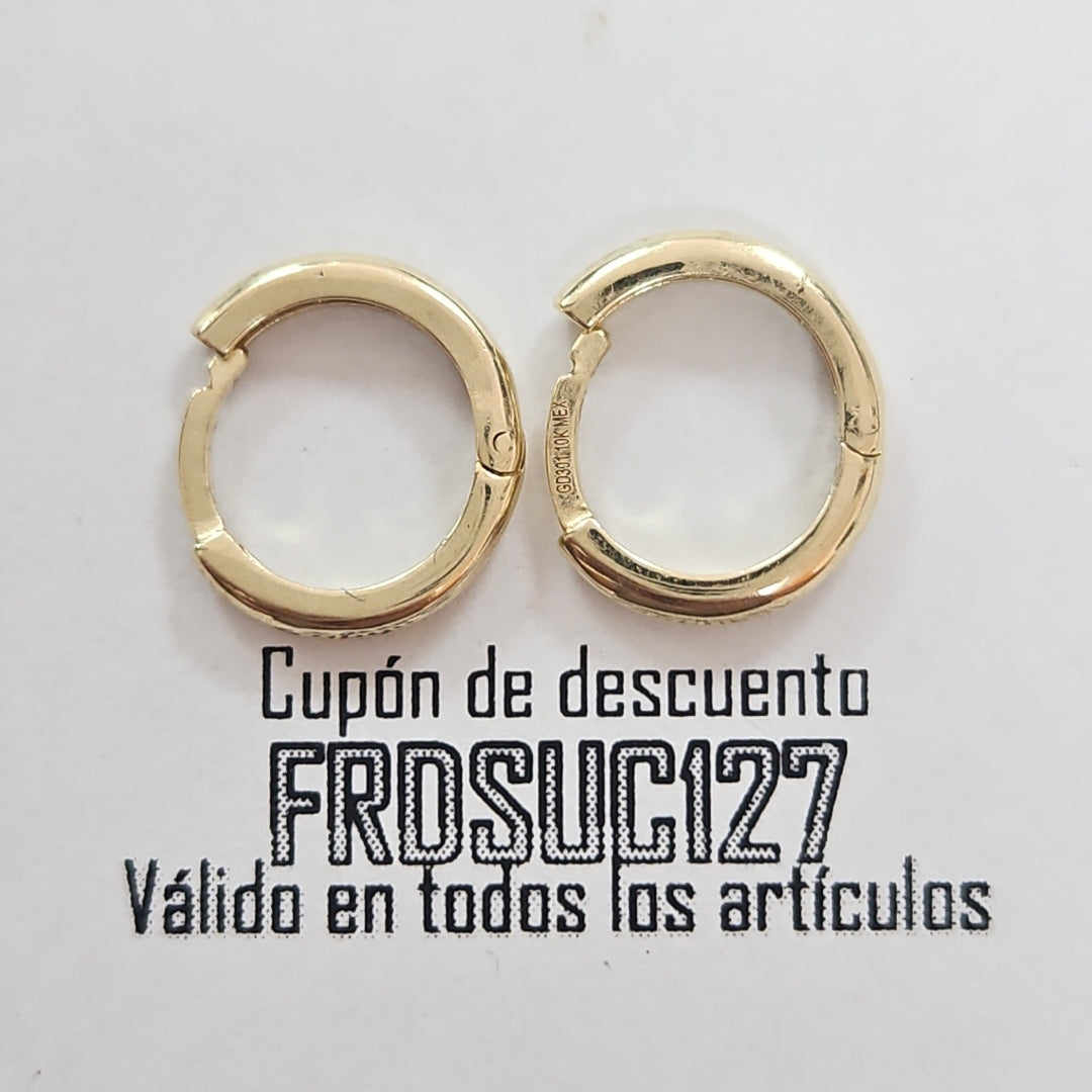 ARETES ARRACADAS LISAS 10K 1.2 GR (NUEVO)
