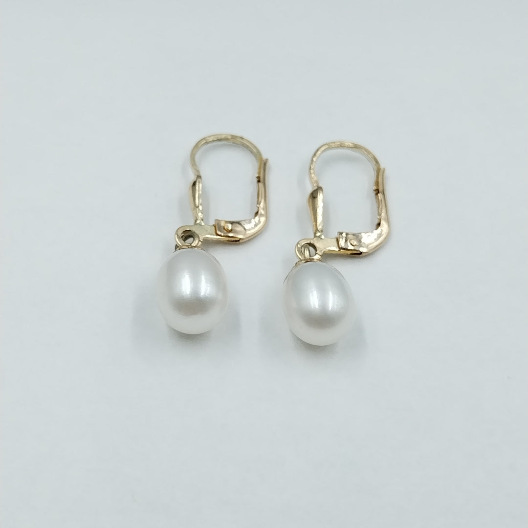 ARETES C PERLAS SINTETICAS 10K 2.2 GR (NUEVO)