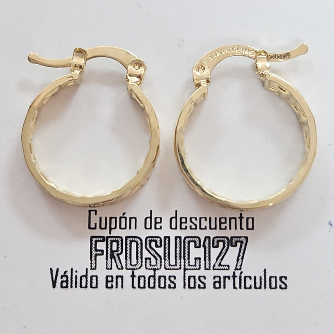 ARETES ARRACADAS FIG GRECAS 14K 1.8 GR (NUEVO)
