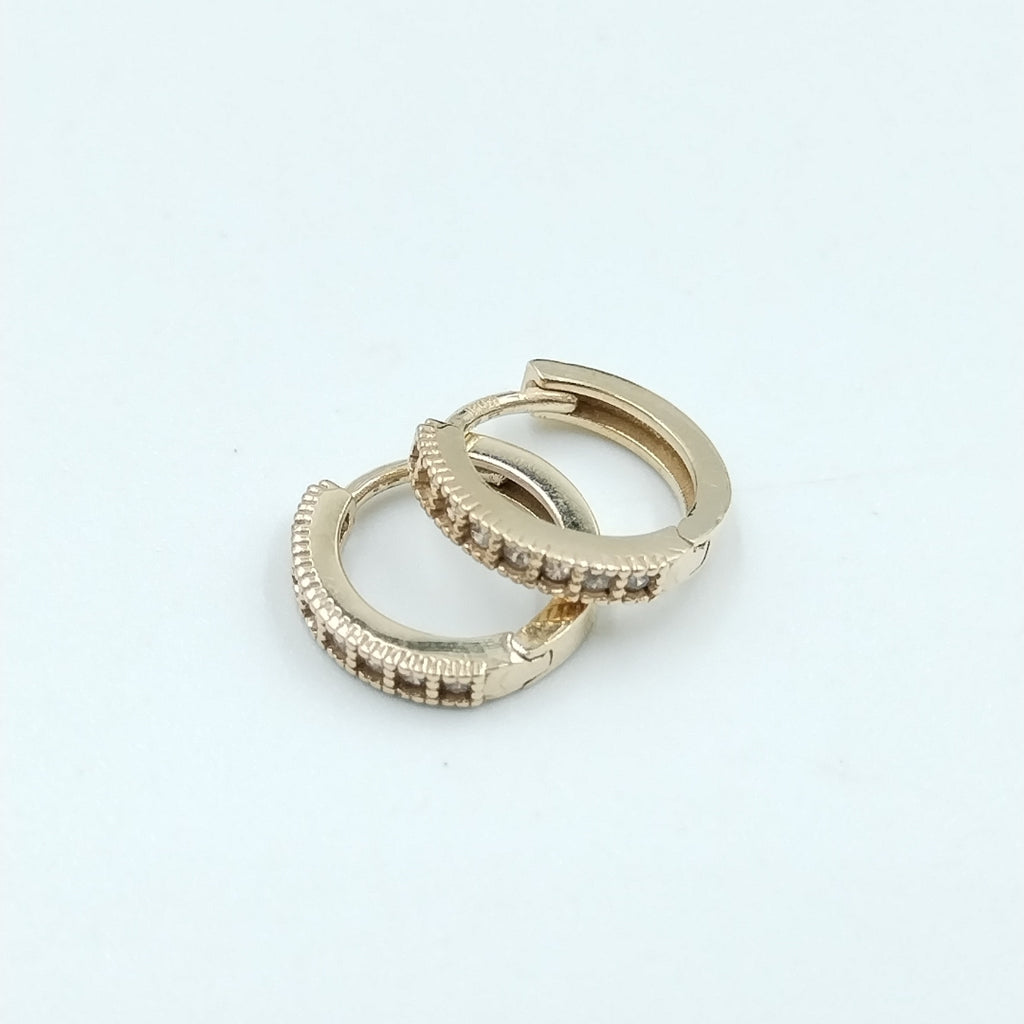 ARETES ARRACADAS CON CIRCONIAS 10K 1.2 GR (NUEVO)