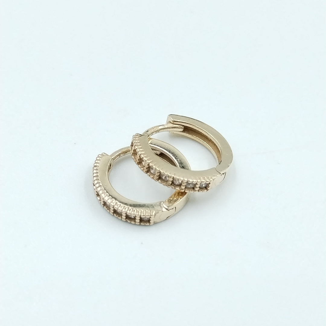 ARETES ARRACADAS CON CIRCONIAS 10K 1.2 GR (NUEVO)