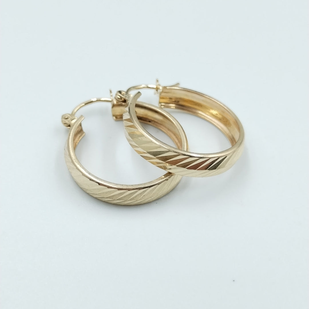 ARETES ARRACADAS LABRADAS 10K 2.3 GR (NUEVO)