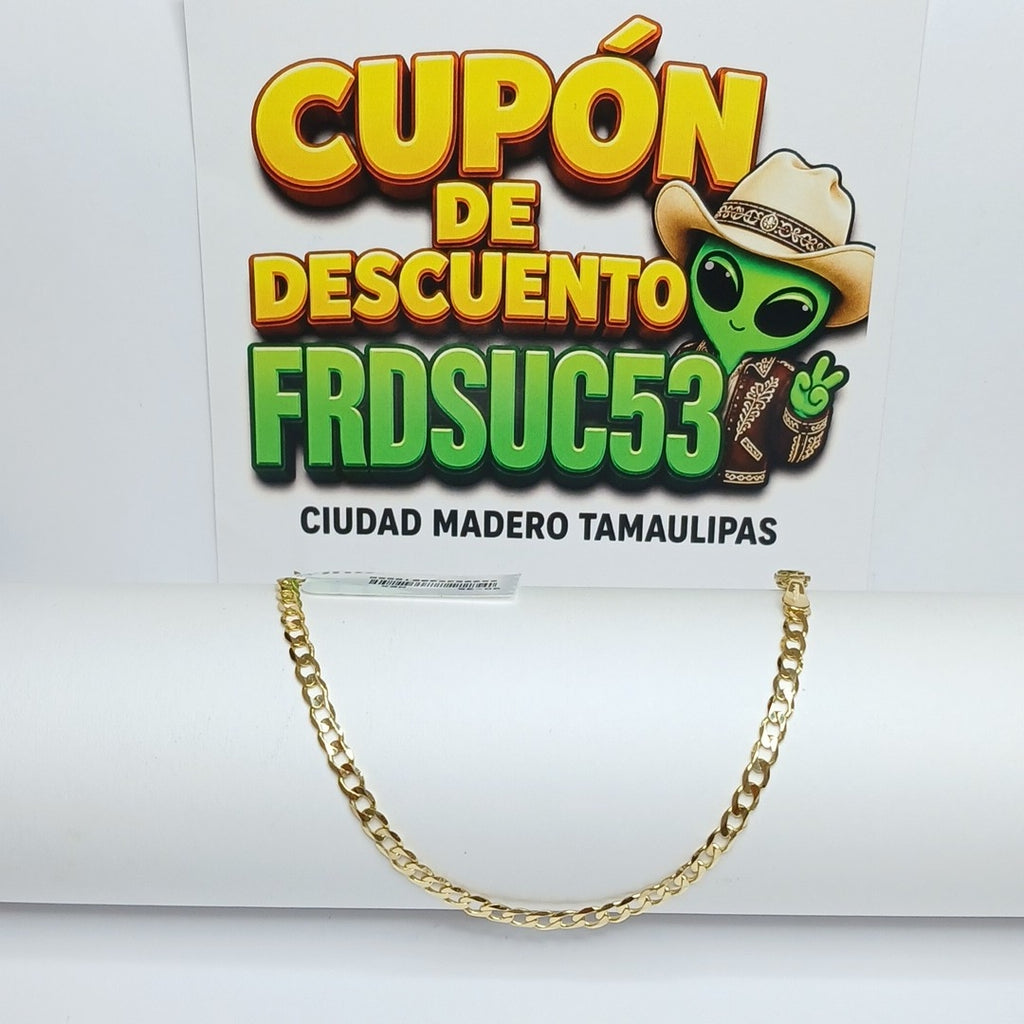 PULSERA TEJIDO BARBADA 14K 18 CM 3.3 GR (NUEVO)