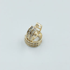 ARETES HUGGIES C CIRCONIAS 14K 1.7 GR (NUEVO)