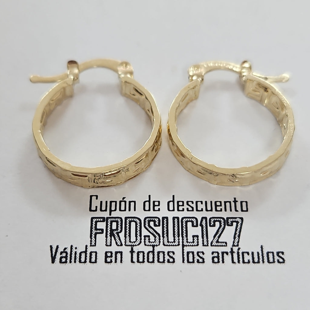 ARETES ARRACADAS FIG GRECAS 14K 1.8 GR (NUEVO)