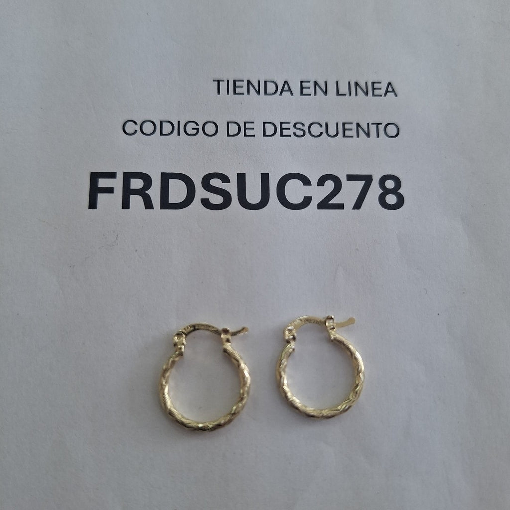 ARETES ARRACADAS TRENZADAS 14K 18 1.6 GR (NUEVO)